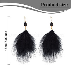 2 пара длинных висячих сережек в виде перьев двух цветов&nbsp;EJEW-AN0001-06