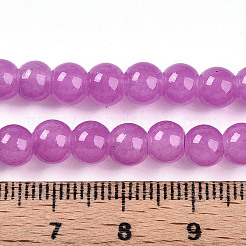 Perles rondes en verre imitation jade&nbsp;DGLA-Q021-6mm-23