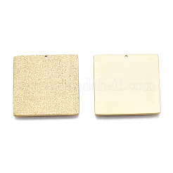 316サージカルステンレスペンダント  正方形  14KGP本金メッキ  23x23x1mm  穴：0.9mm&nbsp;STAS-N097-024