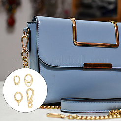 8 шт. 4 стиля латунных пружинных затворных колец KK-HY0002-86