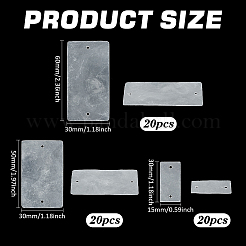 60 pièces 3 styles de breloques de connecteur de coque naturelle&nbsp;BSHE-PH0001-50