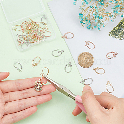 15 пара 3-х цветных латунных крючков для серег KK-BC0012-51
