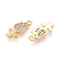 Латунные микропаве прозрачные подвески с фианитом KK-T074-112C-G
