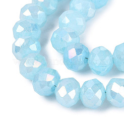 Colliers de perles en verre imitation jade craquelé électroplaqué&nbsp;LS-EGLA-Q131-02C-02