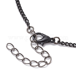 Collane con ciondolo in lega smaltata in bianco e nero&nbsp;NJEW-JN05121-01