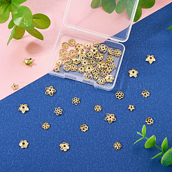 56 шт. 14 стиля латунных колпачков для бусин в виде цветка&nbsp;KK-TA0002-03