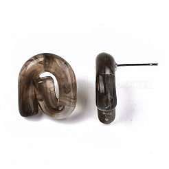 Boucles d'oreilles en résine transparente&nbsp;EJEW-T012-01-B01