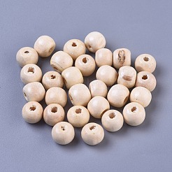 Perles en bois naturel teint&nbsp;WOOD-Q006-10mm-04-LF