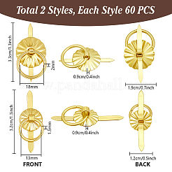 120 шт. 2 стиля железная круглая ручка для шкафа FIND-PH0026-20