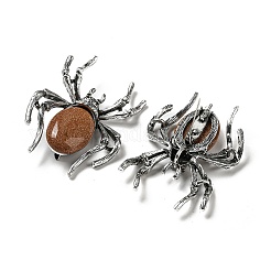 Spilla a forma di ragno con strass jet e pavé in lega di articoli a duplice uso&nbsp;JEWB-C026-07A-AS