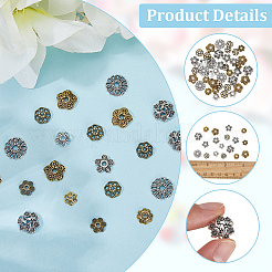 360шт 12 стиля колпачки из сплава в тибетском стиле&nbsp;TIBE-SC0002-30