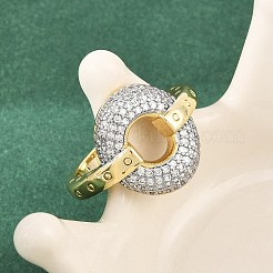 Messing Micro Pave klare Zirkonia Manschette offene Ringe&nbsp;RJEW-T028-02A-G