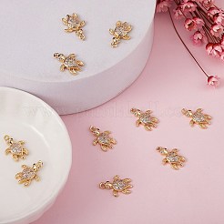 10 Stk. Rack-Beschichtung Messing Micro Pave klar Kubisch Zirkonia Anhänger&nbsp;ZIRC-SZ0002-11