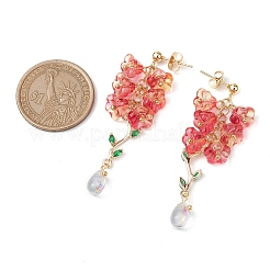3 paio di orecchini pendenti in vetro con fiore della vita a 3 colori&nbsp;EJEW-TA00350