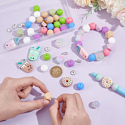 Наборы для изготовления ручек-бусин из силикона своими руками: круглые DIY-PH0023-08