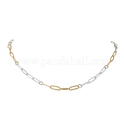 Цепочки-скрепки из двухцветной нержавеющей стали 304 толщиной 4 мм NJEW-JN05625