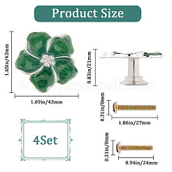 4 шт. ручки для ящиков из сплава со стразами AJEW-GF0007-43