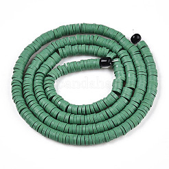 Плоские круглые бусинки распорки ручной полимерной глины CLAY-R067-4.0mm-46-1