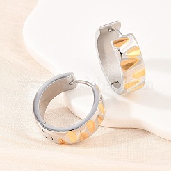 Двухцветные серьги-кольца из нержавеющей стали 304&nbsp;EJEW-L307-01GP