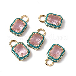 Rechteckige Anhänger aus rosa Glas&nbsp;KK-I696-10G-03