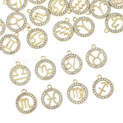 24 шт. 12 стиля подвески из цинкового сплава со стразами FIND-FS0004-40