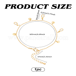 1 шт. браслеты на ногу из латуни со стразами&nbsp;AJEW-LP0007-11G