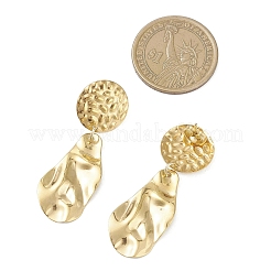 Серьги-гвоздики в форме капли с плоскими круглыми подвесками из нержавеющей стали 304 EJEW-JE06752