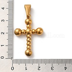 PVD真空メッキ304ステンレスペンダント  長持ちメッキ  クロスチャーム  ゴールドカラー  33x22.5x6mm  穴：9x4.5mm&nbsp;STAS-M322-16G