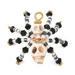 Подвески из окрашенной синтетической бирюзы и стеклянных бусин на тему Хэллоуина&nbsp;PALLOY-MZ00774-03