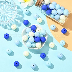 ラバー加工オペークアクリルビーズ  ラウンド  ライトスカイブルー  16mm  穴：2mm  約232個/500g&nbsp;MACR-CJC0009-02D