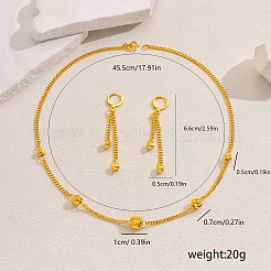 Роскошные латунные серьги-подвески с круглыми бусинами и ожерелья для ежедневного женского праздника ND7080