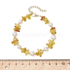 Braccialetti con perline in ambra naturale&nbsp;BJEW-JB13663