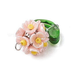 Blumenanhänger aus Glasperlen&nbsp;X1-PALLOY-MZ00521-01