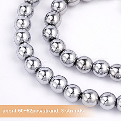 3 нити немагнитных синтетических гематитовых бусин нити G-OC0002-22