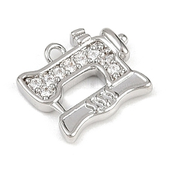 Латунные микропаве прозрачные подвески с фианитом&nbsp;LS-KK-L238-20P