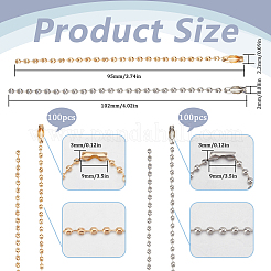 200шт 2 цвета железные шариковые цепи с разъемами IFIN-SP0001-15