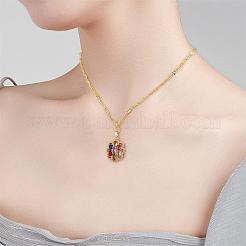 キュービックジルコニアフラワーチャーム 金メッキチャーム マイクロパヴェ 繊細なフラワーチャーム ネックレス ブレスレット作り用 3個  ゴールドカラー  22.5mm  穴：2mm  1個/スタイル&nbsp;JX565A