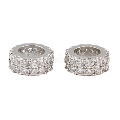 Латунные микро проложить кубического циркония бусы плоский круглый распорку&nbsp;ZIRC-D026-07P