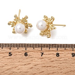 Серьга-гвоздик из латуни с кубическим цирконием&nbsp;EJEW-H180-08G