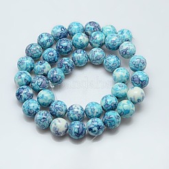 Chapelets de perle en jade d'un océan blanc synthétique&nbsp;G-C219-3mm-02
