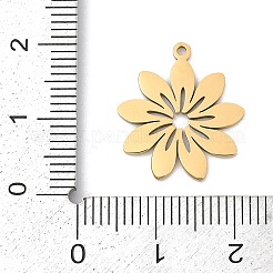 201ステンレススチールペンダント5個  レーザー切断  花のチャーム  ゴールドカラー  18.5x16.5x1mm  穴：1.2mm&nbsp;STAS-K299-02A-G