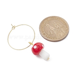 Подвеска для бокала с грибами в технике лэмпворк ручной работы AJEW-JO00216