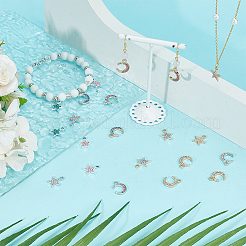 48шт 12 стиля подвески из сплава со стразами FIND-DR0001-74