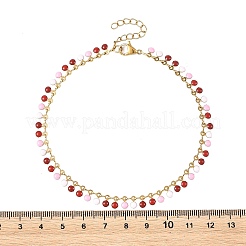 Cavigliere da donna in acciaio inossidabile 304 smaltato con nappine piatte e rotonde.&nbsp;AJEW-AN00871