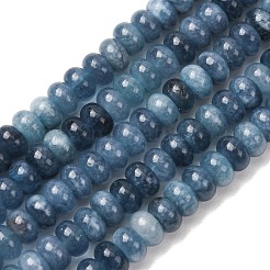 天然石ホワイトジェイドビーズ連売り  染め  滑らかなロンデル  スチールブルー  8x5mm  穴：1mm  約73~76個/連  14.57~15.16''（37~38.5センチメートル）&nbsp;X-G-E507-01-10
