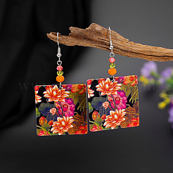 Серьги с подвесками из акрила и стекла&nbsp;FS-WG5F1EE-01