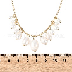 Collares con colgante de cadena de latón con cuentas graduadas de arroz perlado cultivado natural de agua dulce para mujer&nbsp;NJEW-TA00263