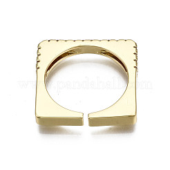 Латунные кольца из манжеты с прозрачным цирконием RJEW-Q161-011-NF