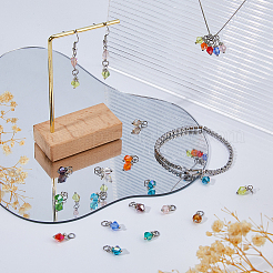 90 шт. 15-х цветные прозрачные гальванические стеклянные подвески&nbsp;PALLOY-FH00173