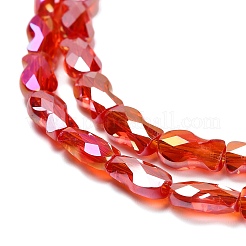 電気メッキガラスビーズセット  魚  ABカラー  多面カット  レッド  10x6x4mm  穴：1.2mm  約70個/連  27.56''（70センチメートル）&nbsp;EGLA-P066-01A-AB09